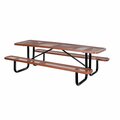 Vestil Metal Rectangle Picnic Table, 72", Brown PT-MX-3072-BN